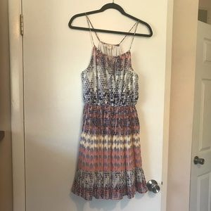 Pleated retro print sundress